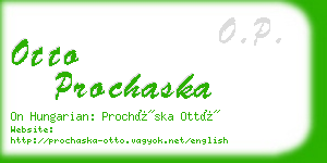 otto prochaska business card